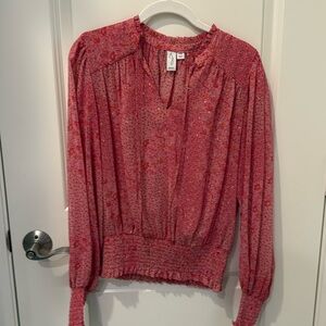 Joie Pink Sheer long sleeve blouse